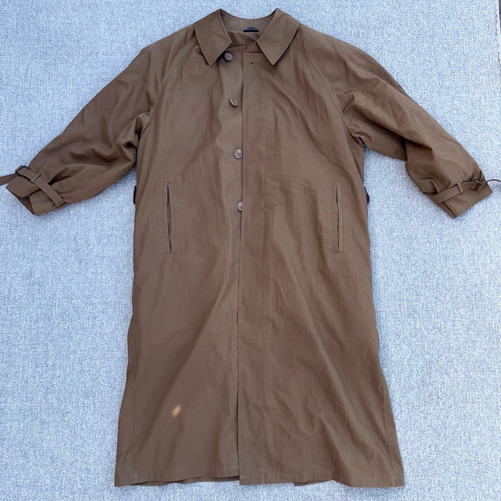 Silver Cloud Brown Cotton Blend Trench Coat 40R Made in Korea‎ Thermolite Lined